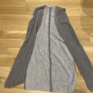 Favlux grey long suede and fur vest size medium